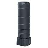 Prosperplast Regentonne Vuelta Set 110L anthrazit 39,6 x 39,6 x 130,5 cm inkl. Sockel & Kunststoffhahn – Regentank aus Kunststoff für Balkon & Terrasse, platzsparend, wetterfest