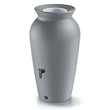 YourCasa Regentonne 120-230 Liter [DropCatcher] mit Filterkorb & Wasserhahn - Regenfass Frostsicher Kunststoff - Regenwassertonne - Regenwassertank Garten Wassertank Regensammler (Grau, 120L)