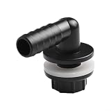 Winkelverbinder 3/8 Zoll auf 14 mm für IBC Tank Schlauchtülle Regentonne Fitting Aquarium Drain Garten Bewässerungsadapter Schwarz Kunststoff
