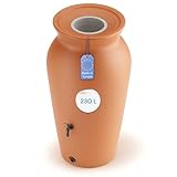 YourCasa Regentonne 120-230 Liter [DropCatcher] mit Filterkorb & Wasserhahn - Regenfass Frostsicher Kunststoff - Regenwassertonne - Regenwassertank Garten Wassertank Regensammler (Terracotta, 230L)