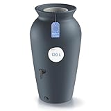 YourCasa Regentonne 120-230 Liter [DropCatcher] mit Filterkorb & Wasserhahn - Regenfass Frostsicher Kunststoff - Regenwassertonne - Regenwassertank Garten Wassertank Regensammler (Anthrazit, 120L)