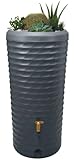 4rain Jolie 2in1 Regentonne 230 Liter Graphite Grey inkl. Pflanzschale - Wassertank, Regenfass, Regenwassertonne, Wasserbehälter, Regenwassertank, Fass, Wassertonne, Wasserfass, Wandtank