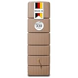 4rain Slim Regentonne 330 Liter Taupe - Wandtank, Wassertank, Fass, Regenfass, Wasserbehälter, Regenwassertonne, Wasserfass, Wassertonne, Wassertonnen für Garten, Regenwassertank