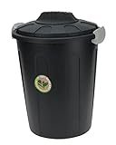 Spetebo Maxitonne 23L mit Deckel - Farbe: schwarz - Universaltonne Mülltonne Abfalleimer Mülleimer