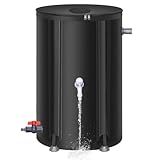 Meff-Mluk 100L Faltbare Regentonne, Tragbare Regentonnen zum Sammeln von Regenwasser aus Dachrinne, Regenwassersammelsystem, Wasserspeichertankauffangbehälter mit Filterzapfen-Überlauf-Kit