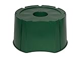 Robuster Monoblock Stand für Wassertonnen mit Volumen 200/300 Liter aus robustem Kunststoff in Grün. Maße außen Ø x H: 70 x 38 cm