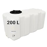 KMND Wassertank 200 Liter - PE-HD Wasserbehälter - lebensmittelecht PZH-Zertifiziert Regentonne Fass Tonne - Extrem Robust eckig für Camping Garten Landwirtschaft Notversorgung Vorrat - Weiss
