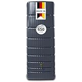 4rain Slim Regentonne 650 Liter Graphite Grey - Wandtank, Wassertank, Fass, Regenfass, Regenwassertonne, Regenwassertank, Wasserbehälter, Wassertonne, Wasserfass, Wassertonnen für Garten