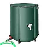FAMIROSA Regenwassertonne Faltbare Regenwassertank für Garten, 250L Wassertank, Regenwassersammler mit Deckel und Wasserhahn, Regentonne Überlaufschutz Regenfass Wetterfest
