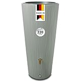 4rain Vaso Decor 2in1 bepflanzbare Regentonne 220 Liter Agave inkl. Pflanzschale - stilvolle Form für den Garten - natürliche Farbwirkung mit klarer Linie - stimmige Lösung für Regenwassernutzung