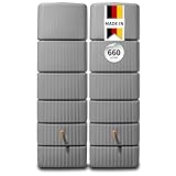 4rain Slim Regentonne Set 660 L, steingrau, 2X Slim 330 L, inkl. Verbinder - Wandtank, Wassertank, Regenfass, Regenwassertonne, Wasserbehälter, Fass, Regenwassertank, Wasserfass, Wassertonne