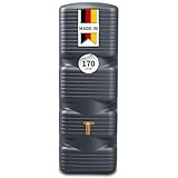 4rain Quadro Regentonne Wandtank 170 Liter Graphite Grey - Schmale Lösung für kleine Flächen - Moderne Optik an Hauswand und Balkon - Nachhaltige Bewässerung mit Regenwasser für Haus und Garten