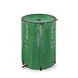 HENGMEI 200L Regentonne Regenwassertank Faltbar Regenfass für Garten, 50 Gallonen Regenwassersammler mit Ablassventil Regenwassertonne, Grün