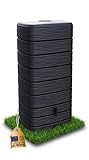 Ondis24 Regenwasser Wandtank Regenfass Eco 650 Liter Graphit anthrazit inkl. Wasserhahn