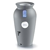 YourCasa Regentonne 120-230 Liter [DropCatcher] mit Filterkorb & Wasserhahn - Regenfass Frostsicher Kunststoff - Regenwassertonne - Regenwassertank Garten Wassertank Regensammler (Grau, 120L)