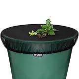 Regentonnennetz mit Gummizug für Straffen Halt - Besser als mit schlaffer Kordel | Abdeckung für Mücken/Mosquitos, Laub und Kleintiere | 90 cm Durchmesser