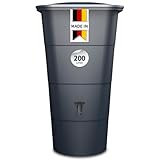 GARANTIA Ibiza Regentonne eckig 200 Liter Graphite Grey inkl. Deckel und Hahn