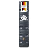 4rain Quadro Regentonne Wandtank 270 Liter Graphite Grey - schmale Lösung für die Hauswand - Moderne Optik in Anthrazit - mit Auslaufhahn und Deckelöffnung für Enge Bereiche im Außenbereich