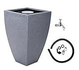 Regentonne Regenbehälter Regentank Regenfass 200 L eckig - modernes Desing (Granit grau)