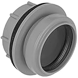 MegaHaustechnik HT Anschraubmuffe DN50 an Wandung von Tank Regentonne für Rohr Außendurchmesser 110mm, Durchführung Verbinder Verschraubung Kanalrohr Abwasser Abfluss Leitung Lüftung Kunststoff grau
