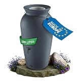 YourCasa Regentonne 120-230 Liter [DropCatcher] mit Filterkorb & Wasserhahn - Regenfass Frostsicher Kunststoff - Regenwassertonne - Regenwassertank Garten Wassertank Regensammler (Anthrazit, 120L)