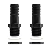 2 Stück Regentonnen Anschluss Set, Regentonnen Verbinder, Regentonnendurchführung 1 Zoll, Regenfass Verbinder, Tankdurchführung mit Tülle Und Dichtung für Regentonne, Wassertanks, Zisternen