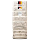 4Rain Regentonne Wand-Tank SLIM Stone Dekor 500L sandbeige