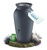 YourCasa Regentonne 120-230 Liter [DropCatcher] mit Filterkorb & Wasserhahn - Regenfass Frostsicher Kunststoff - Regenwassertonne - Regenwassertank Garten Wassertank Regensammler (Anthrazit, 120L)