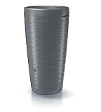 Regenwassertonne Regentonne Regenbehälter Regentank Regenfass Amphore 240L Welle-Disign 3D mit Wasserhahn (Grau)