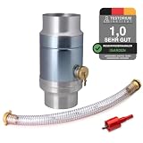 IGarden 100mm Regenwassersammler mit 45cm Schlauch- und Fassanschluss für das Fallrohr,Verzinktem Stahlblech + Aluminium Regensammler doppelwandigem Aufbau,Fallrohre DN100 Wassersammler für Regentonne