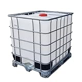 KLAREWO 1000 l IBC Container Wassertank auf Stahlpalette ohne Auslauföffnung