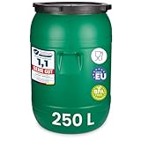 Garronda Weithalsfass 250 Liter Futtertonne mit Deckel ohne Dichtung - BPA-freier HDPE Futterbehälter für Wasser Lagerung Tierfutter Sauerkraut und Gurken GD-0142
