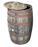 Temesso Originales schottisches Whiskyfass als Regentonne, Eichenfass, Holzfass, Whiskey Fass 190 Liter (190 L + Deckel)