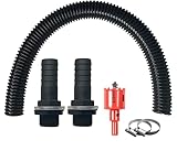 XNSHUN 1,25 Zoll (32mm) Regentonnen Verbindungsset, 50cm Verbindungsschlauch Und 2 Schlauchstutzen 25mm Mit Kontermutter, Regentonnenverbindung Für Regentonne, Wassertanks, Zisternen