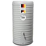 GARANTIA Nordic 2in1 Regentonne 300 Liter steingrau inkl. Pflanzschale - Regentonne, Wassertank, Regenfass, Regenwassertonne, Wasserbehälter, Regenwassertank, Wasserfass, Wassertonne, Fass
