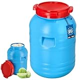 KOTARBAU PVC Sauerkrautfass Plastikfass 30l Lebensmittelfass aus HDPE-Kunststoff Regentonne für Garten Regenwasserbehälter Futtertonne Fass mit Deckel Universalfass Deckelfass Wasserfass