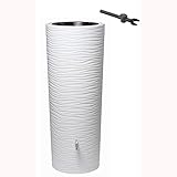 GARANTIA Natura 2in1 Regentonne Komplett-Set 350 Liter Arctic inkl. Design Chrom-Auslaufhahn und Fallrohranschluss - Wassertank, Regenfass, Regenwassertonne, Regenwassertank, Wasserfass