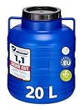 Garronda 20 Liter Weithalsfass aus BPA-freiem Futtertonne Fass Universalfass Lebensmittel Fass Regenfass für Garten Regentonne mit Deckel Regenwassertonne für Garten Wassertonne GD-0078, Blau