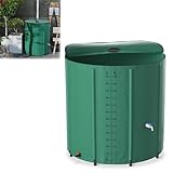 LILIIN 750L Regentonne Faltbar Regenwassertonne, Regenwassertank Wassertank Witterungsbeständig Wasserauffangbehälter inkl. UnteremAblauf, 150 Gallonen