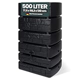 Kreher XXL Wassertonne Tower Stone mit Wasserhahn. Tolle Stein Optik in Anthrazit/Grau, 500 Liter Nutzungsvolumen. Maße (BxTxH): 77,5 x 58,3 x 130 cm (Anthrazit)