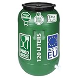 F & R Wasserkanister mit Hahn 120 Liter aus HDPE I I Regentonne mit Deckel I Kanister Hahn I Wasserbehälter mit Hahn I Wassertank I Fass mit Deckel I Regenwassertank Grün