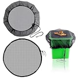 2 StkRegentonnen Netz,verstellbares Regentonne Abdeckung mit Zugkordel,80cm Schutznetz Regentonnennetz mit Gummizug,Mückenschutz Regentonne Netzabdeckung Schutz vor Laub Insekt Regentonnenabdeckung