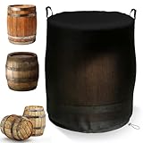 Regentonne Abdeckung Wasserdicht aus 420D Oxford Stoff, Vollständige Abdeckplane mit Kordelzug und Griffen Ideal für Regenfass, Weinfass Schutzhülle Winddicht, Anti-UV Staubdicht Reißfest 80x80x120cm