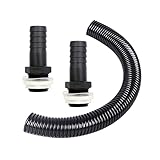Regentonnen Verbindungsset,Regensammler für Fallrohre Enthalten 25mm Verbindungsschlauch und Montagezubehör,für Verbindungs Regenwassertonne Zisternen Wassertanks,0.5m Schlauch und Montagezubehör