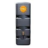 YOURSOL Quadro Wandtank 170 L Graphite Grey Komplett-Set, Regentonne schmal mit Auslaufhahn & Fallrohrfilter, Regenwasserbehälter Hauswand, Regenfass