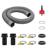 TXXATX Regentonnen Verbindungsset Überlauf Regentonne Regentonnen Anschluss Set enthalten 100 cm Verbindungsschlauch 32 mm Tankdurchführung Regenfass Verbinder für Regenfass Wassertanks Zisternen
