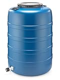 F & R Regentonne 200l mit Griffen und Auslaufhahn mit Deckel HDPE lebensmittelecht Stabiler Wasserbehälter Regenfass Wassertank Garten Frischwassertank