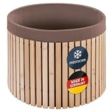 Beckmann Premium Regenfass – Regentonne 800 Liter aus Lärchenholz – Tauchbecken frostsicher – Wassertank & Wasserfass inkl. Folie, Ø 112x88cm