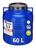 Garronda 60 Liter BPA-freies Fass und Futtertonne, Weithalsfass, Wassertank und Behälter mit Deckel für Sauerkraut sowie Surfass Pökelfass für Fleisch GD-0087, Blau