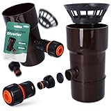 Millto Dachrinnenablauf für Regentonne DN Ø110 mm Braun | Regenwasser Regentonne Fallrohr Regensammler Speedy Regenwassersammler für Fallrohre Fallrohrfilter Gartenschlauch Anschluss Schnellkupplung